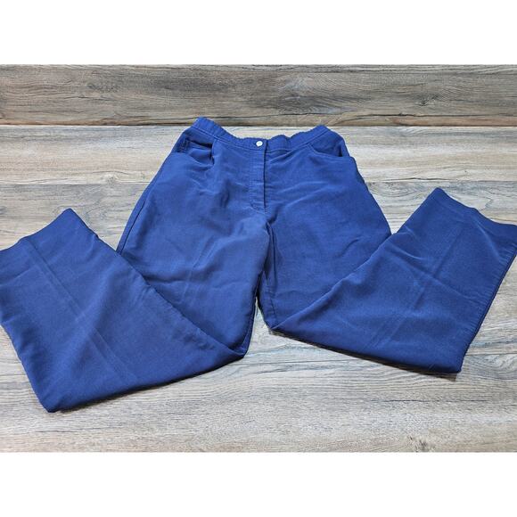 Blair Women's Size 12P Blue Rayon Polyester Blend Elastic Back Waist Pants - Picture 3 of 8